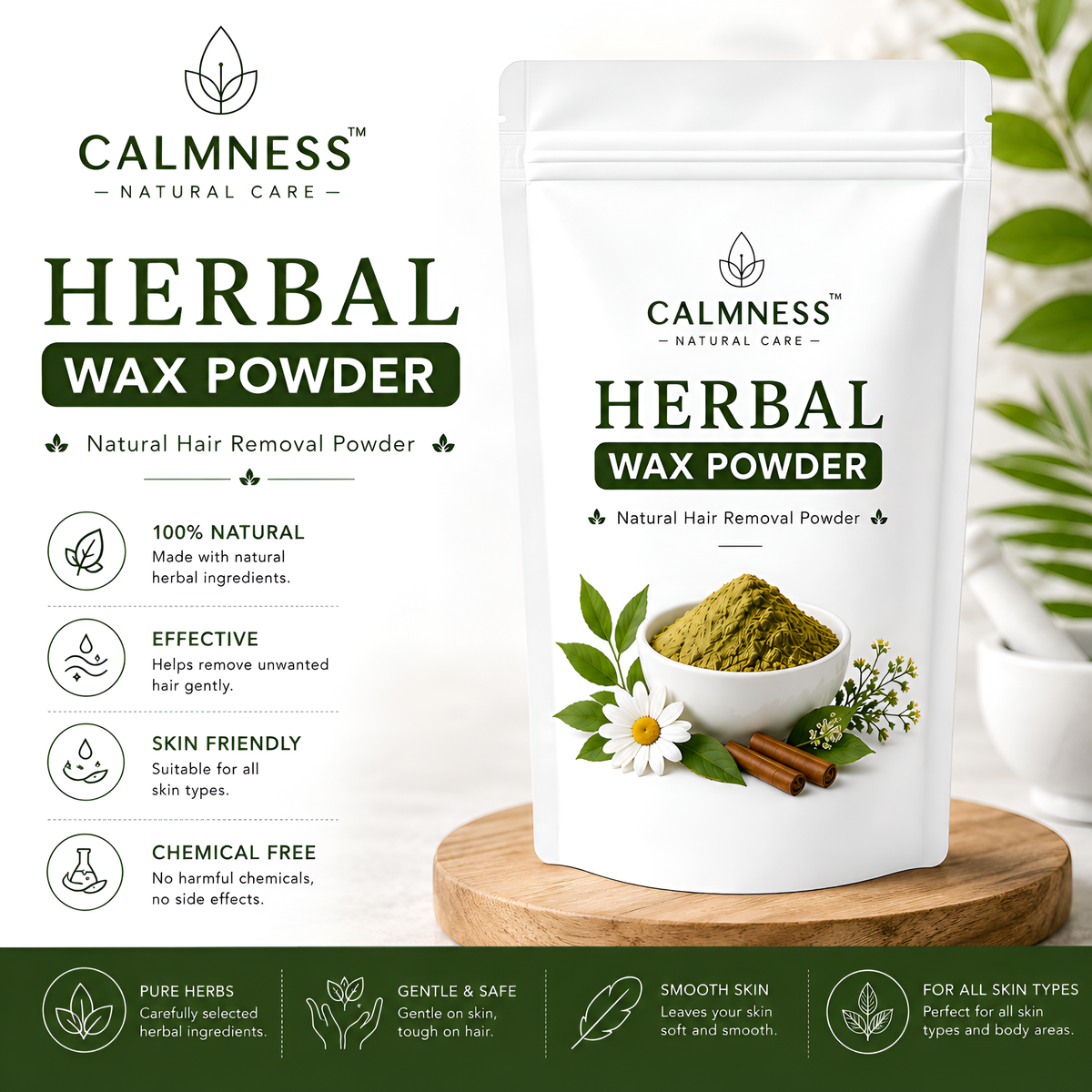 Calmness Bhringraj Herbal Wax Powder 50gm