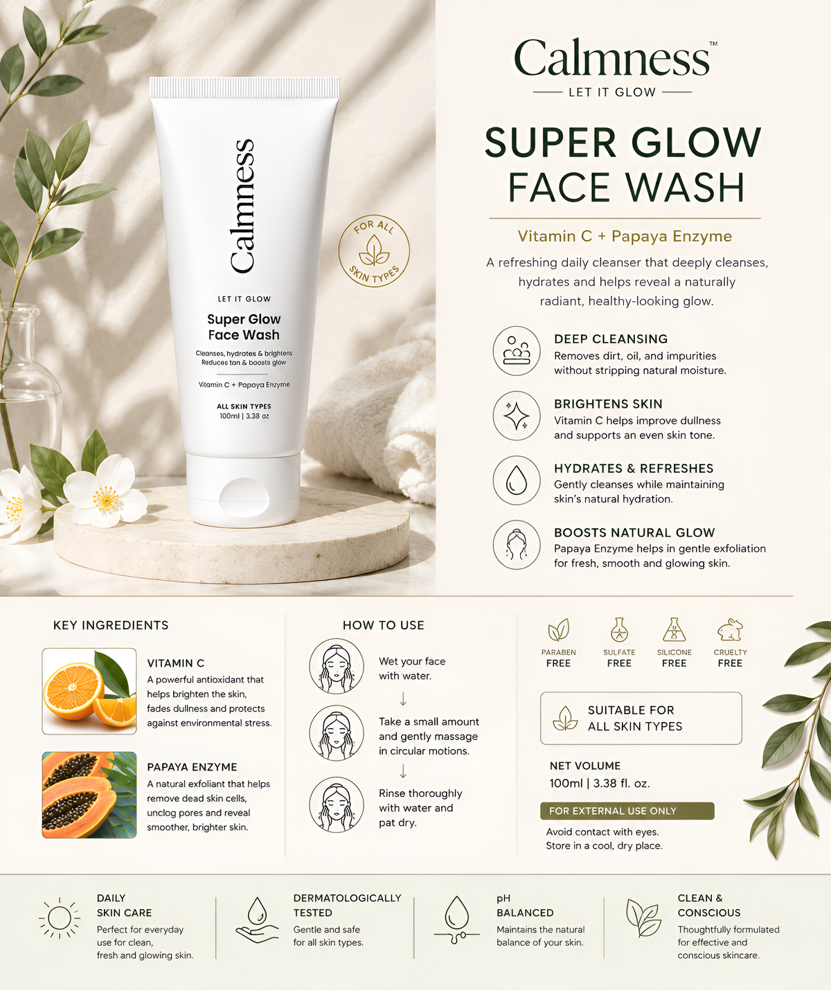 Calmness Super Glow Fash Wash 100ml